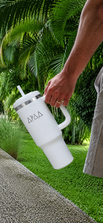 Termo de Acero Inoxidable 1.2 L con Piedras Minerales para Agua Alcalina, Doble Pared al Vacío, Mantiene Frío 12 H y Hielo 48 H, Tapa con Popote, Asa y Base para Portavasos, Libre de BPA