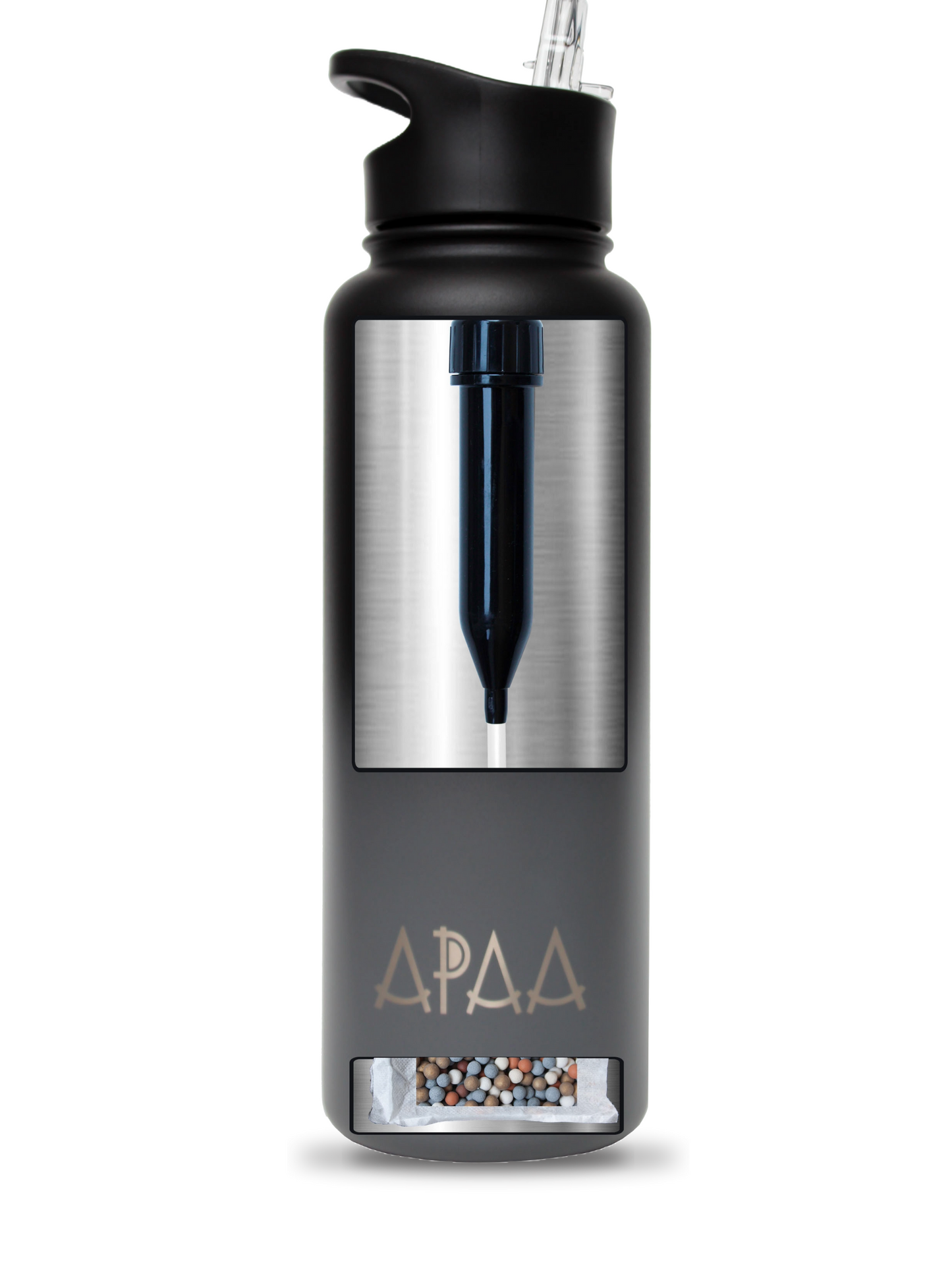APAA Purify - La Botella que Filtra y Mejora tu Agua 1,200 ml - Acero inoxidable